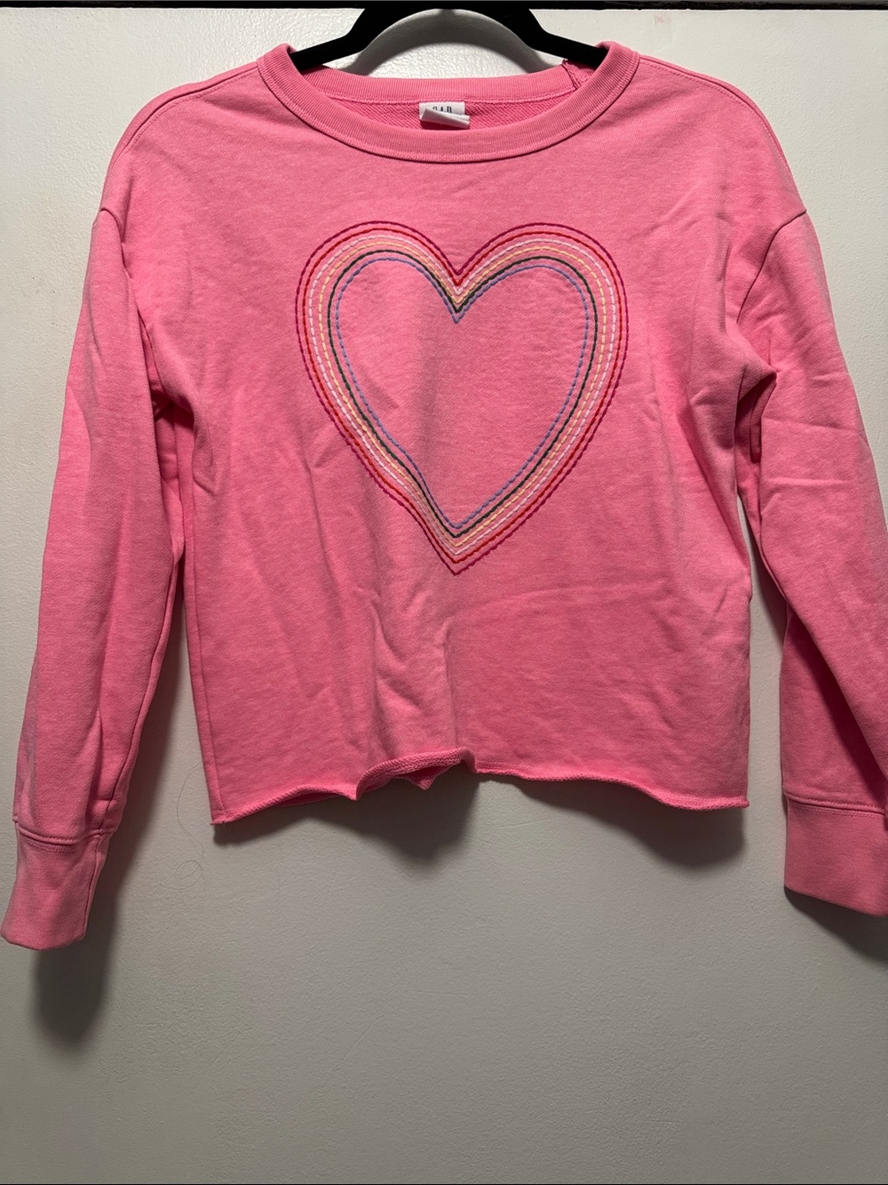 GAP Pink Heart Crewneck Sweatshirt